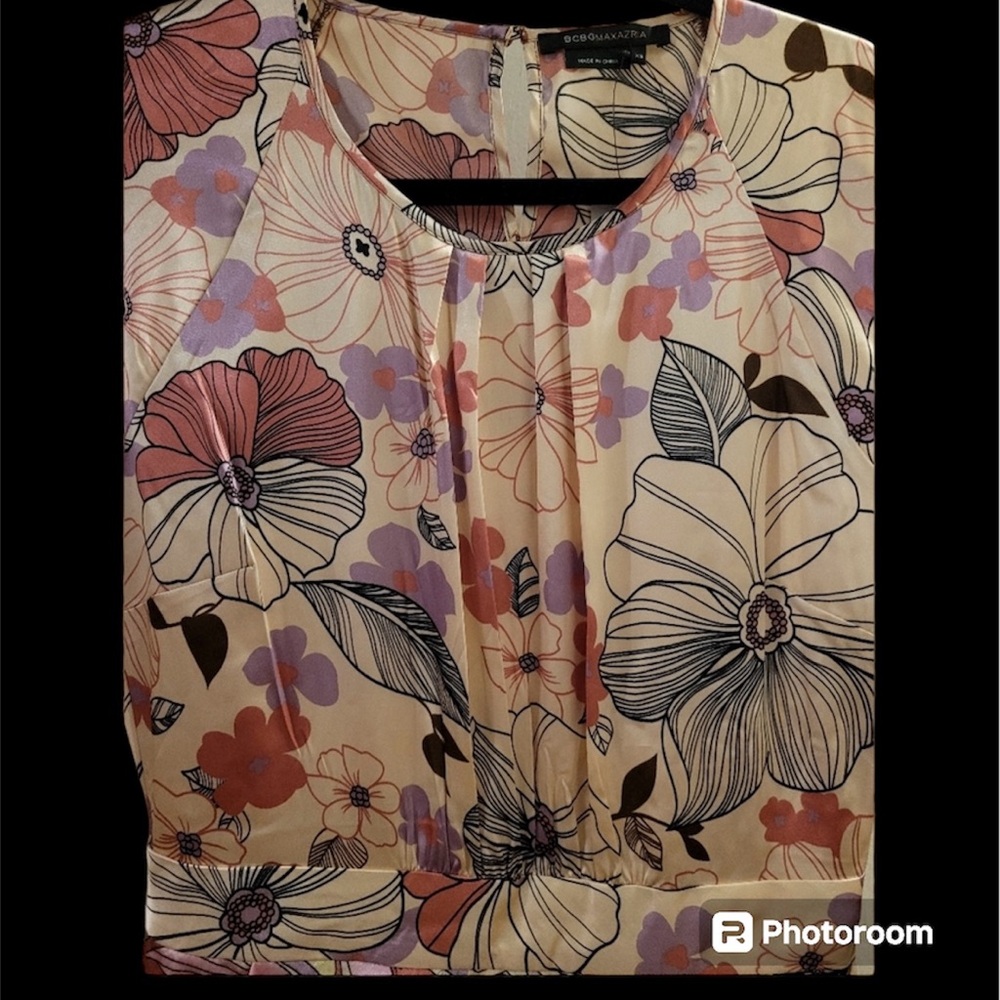 BCBG Max Azria Satin Floral Dress Size XS - Picture 2 of 7